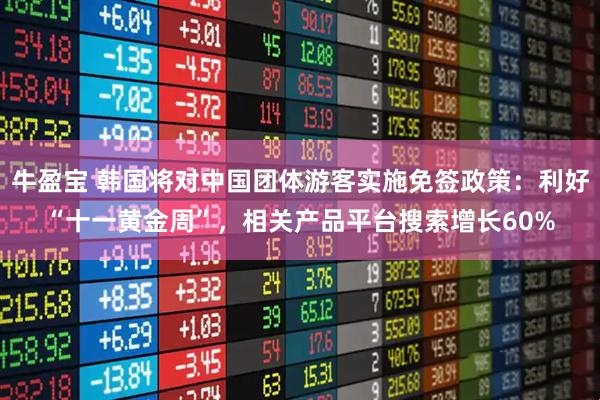 牛盈宝 韩国将对中国团体游客实施免签政策：利好“十一黄金周”，相关产品平台搜索增长60%