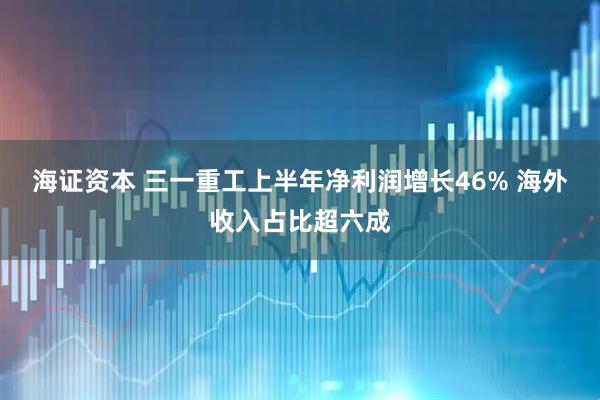 海证资本 三一重工上半年净利润增长46% 海外收入占比超六成