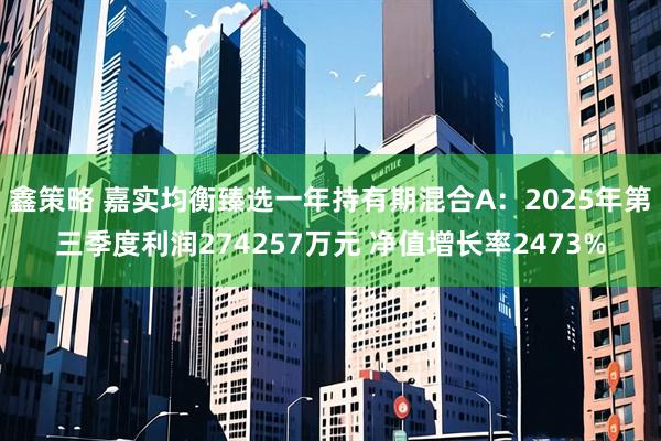 鑫策略 嘉实均衡臻选一年持有期混合A:2025年第三季度利润274257万元 净值增长率2473%